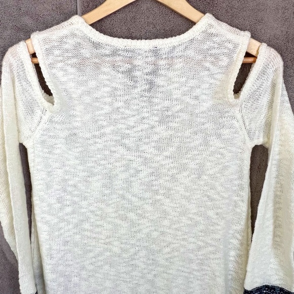 Freshman 1996 Girl Open Knit Cut Out Tassel Lightweight Sweater Sz XL(16) Tribal - Picture 6 of 13